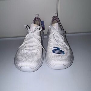 Skechers White Memory Foam Sneakers